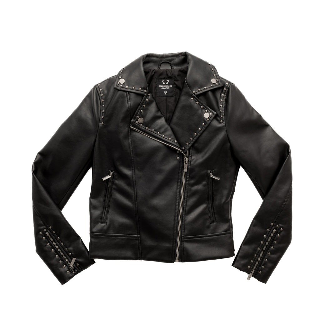 Chaqueta Elia Biker PU Tachas Negro Efesis