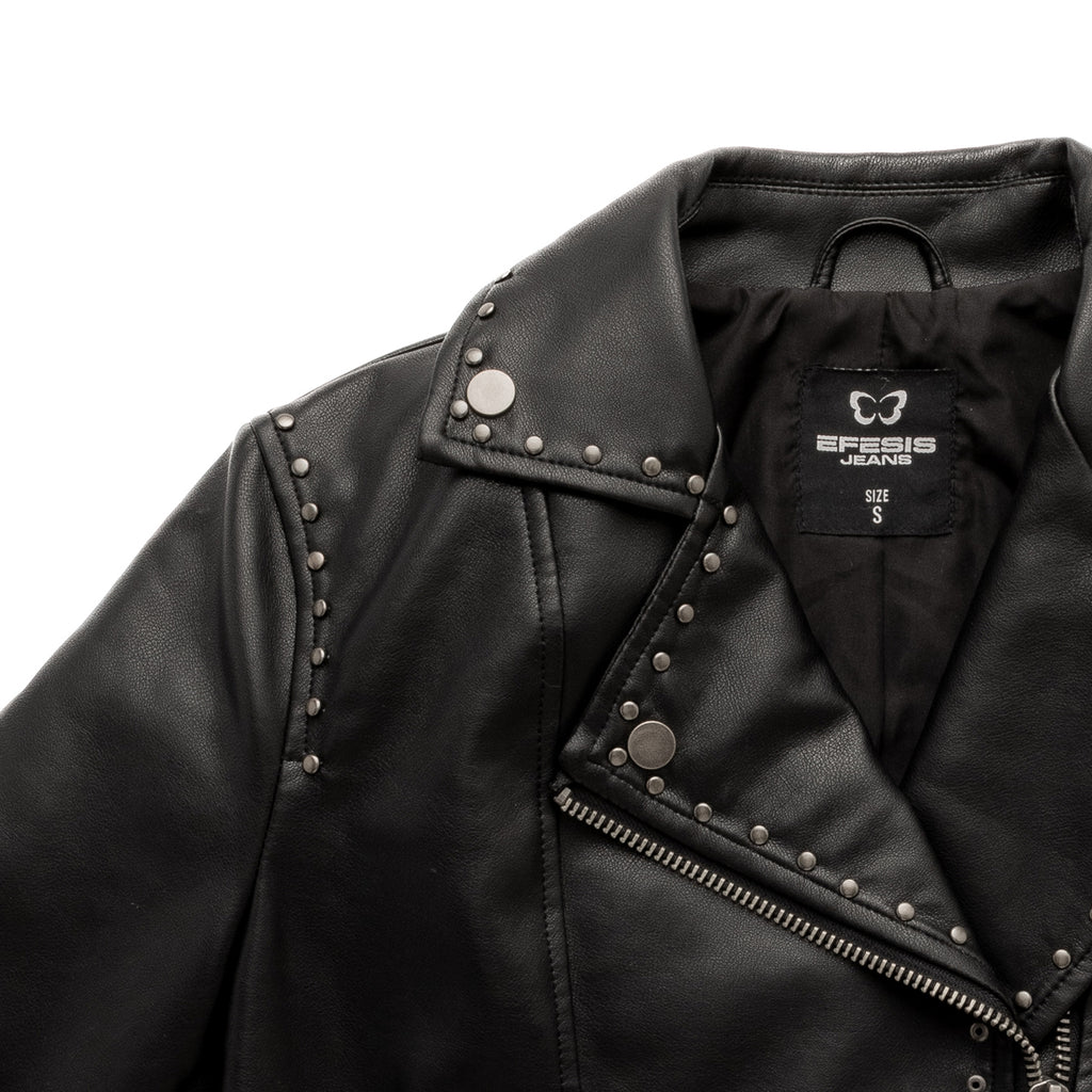 Chaqueta Elia Biker PU Tachas Negro Efesis