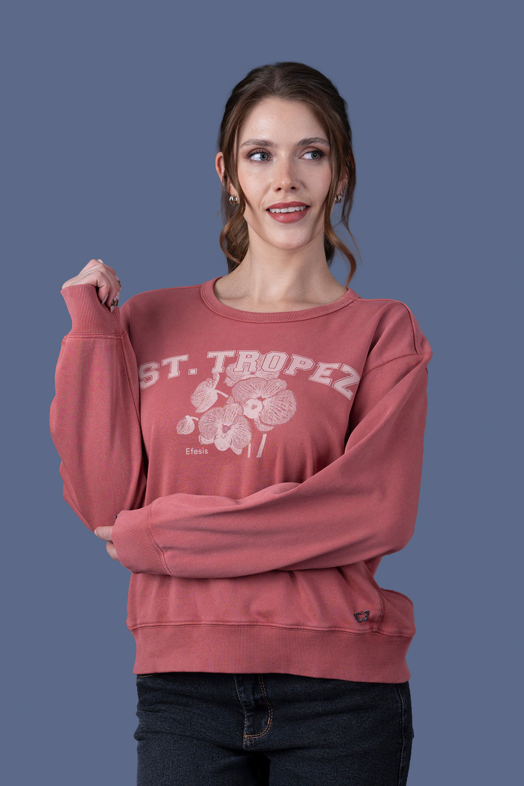 Polerón Cleo Regular Estampado Burdeo Efesis