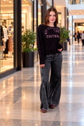 Polerón Alexia Regular Estampado Inflado Negro Efesis