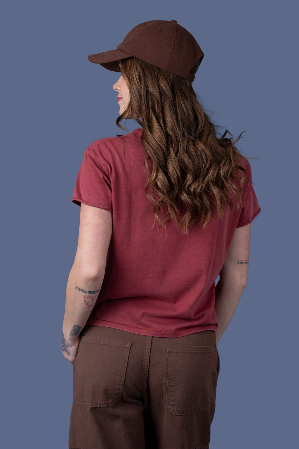 Polera Belisa Regular Bordado y Estampado Burdeo Efesis