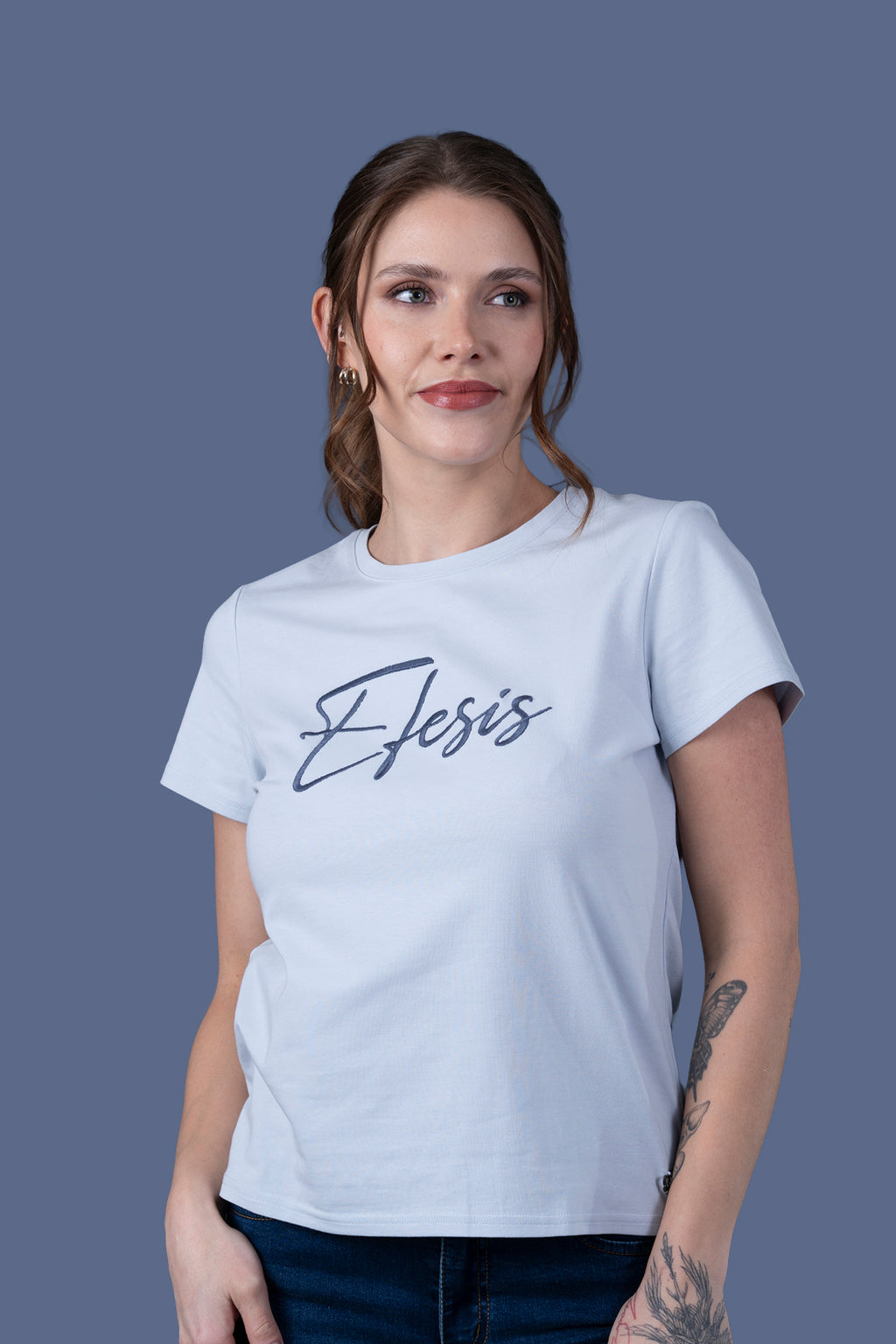 Polera Annie Regular Básica Celeste Efesis