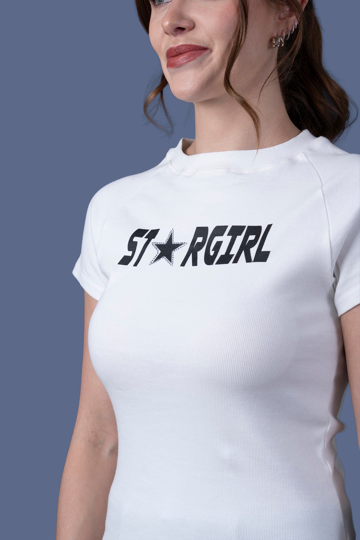 Polera Miller Baby Tee Estampada Blanca Efesis