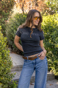 Polera Miller Baby Tee Estampada Negro Efesis