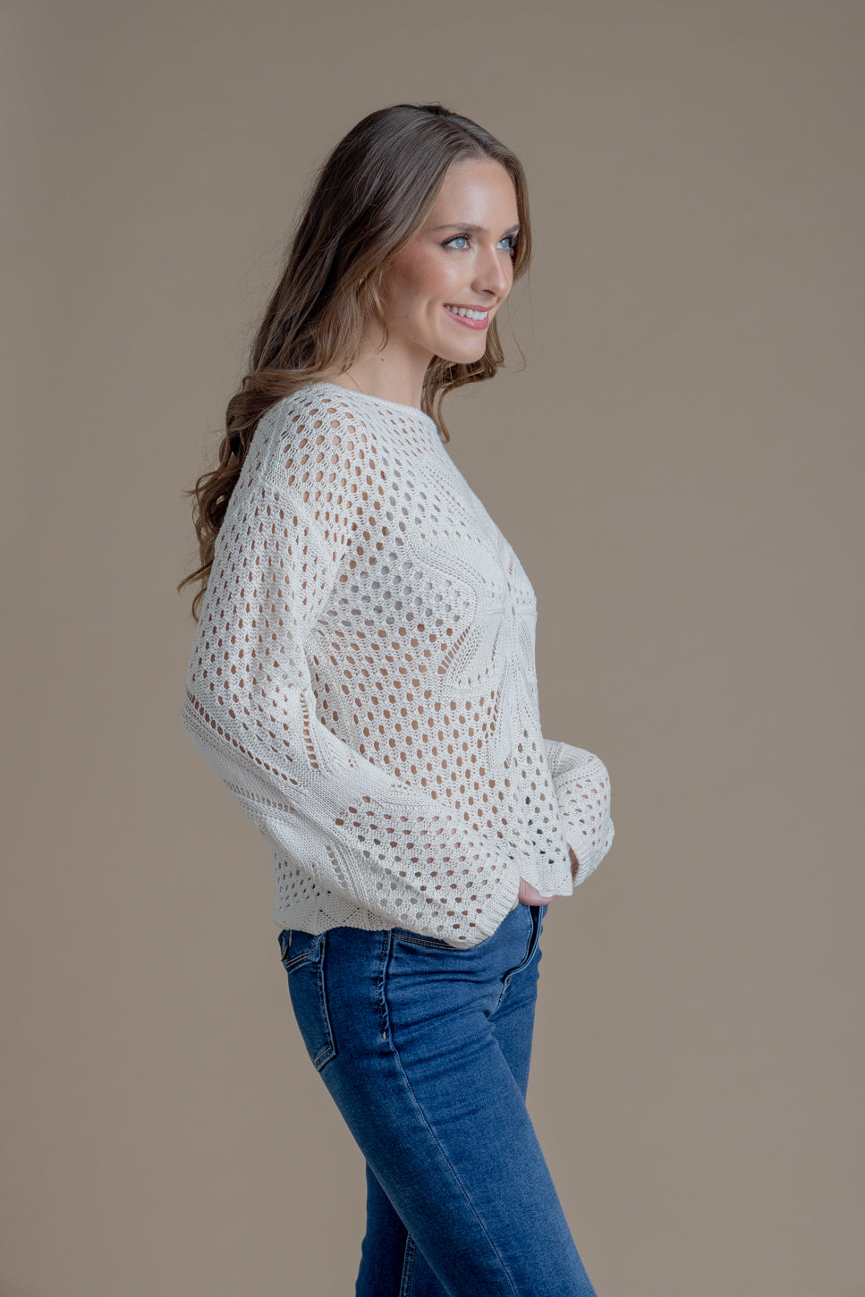 Sweater Renata Regular Calado Crudo Efesis