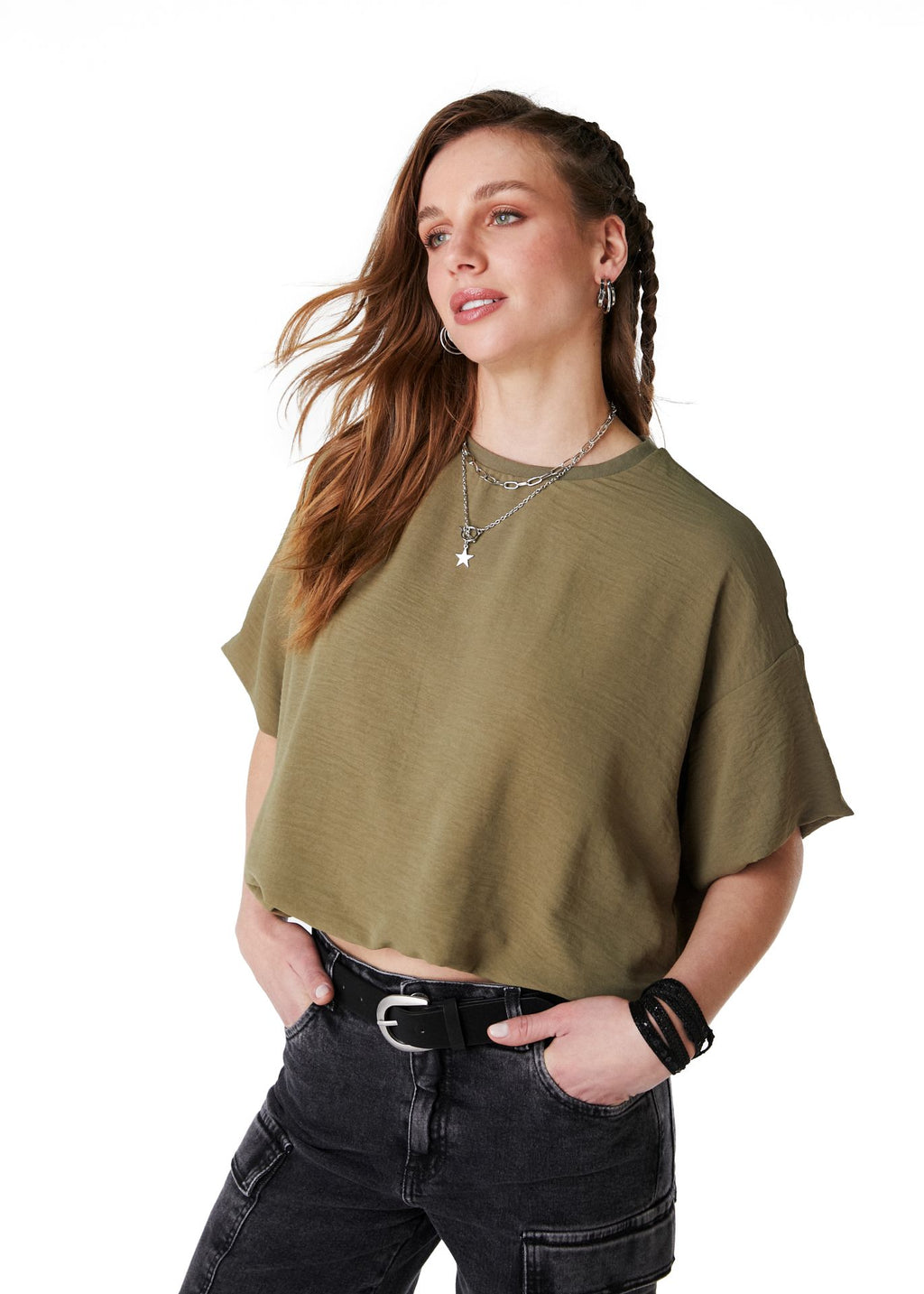Polera Ebbe Oversize Globo Verde Efesis