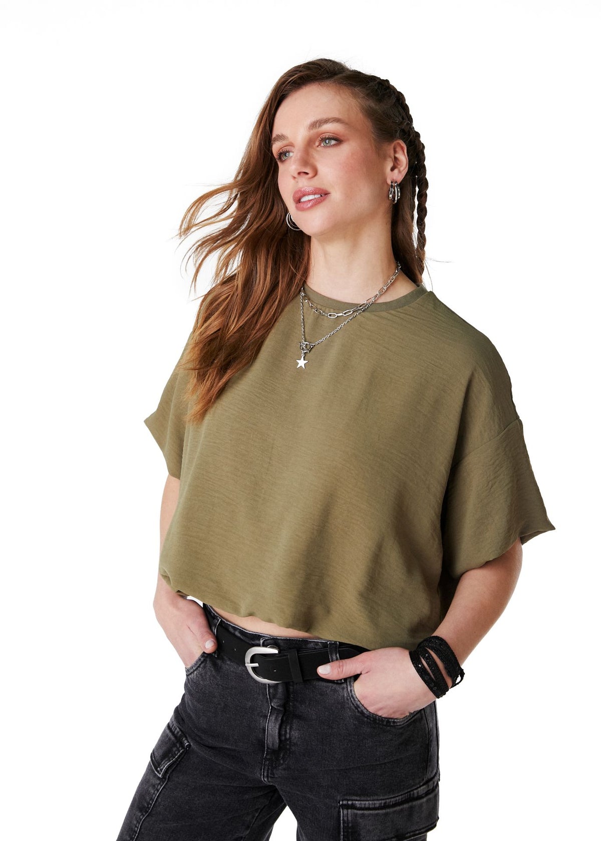 Polera Ebbe Oversize Globo Verde Efesis