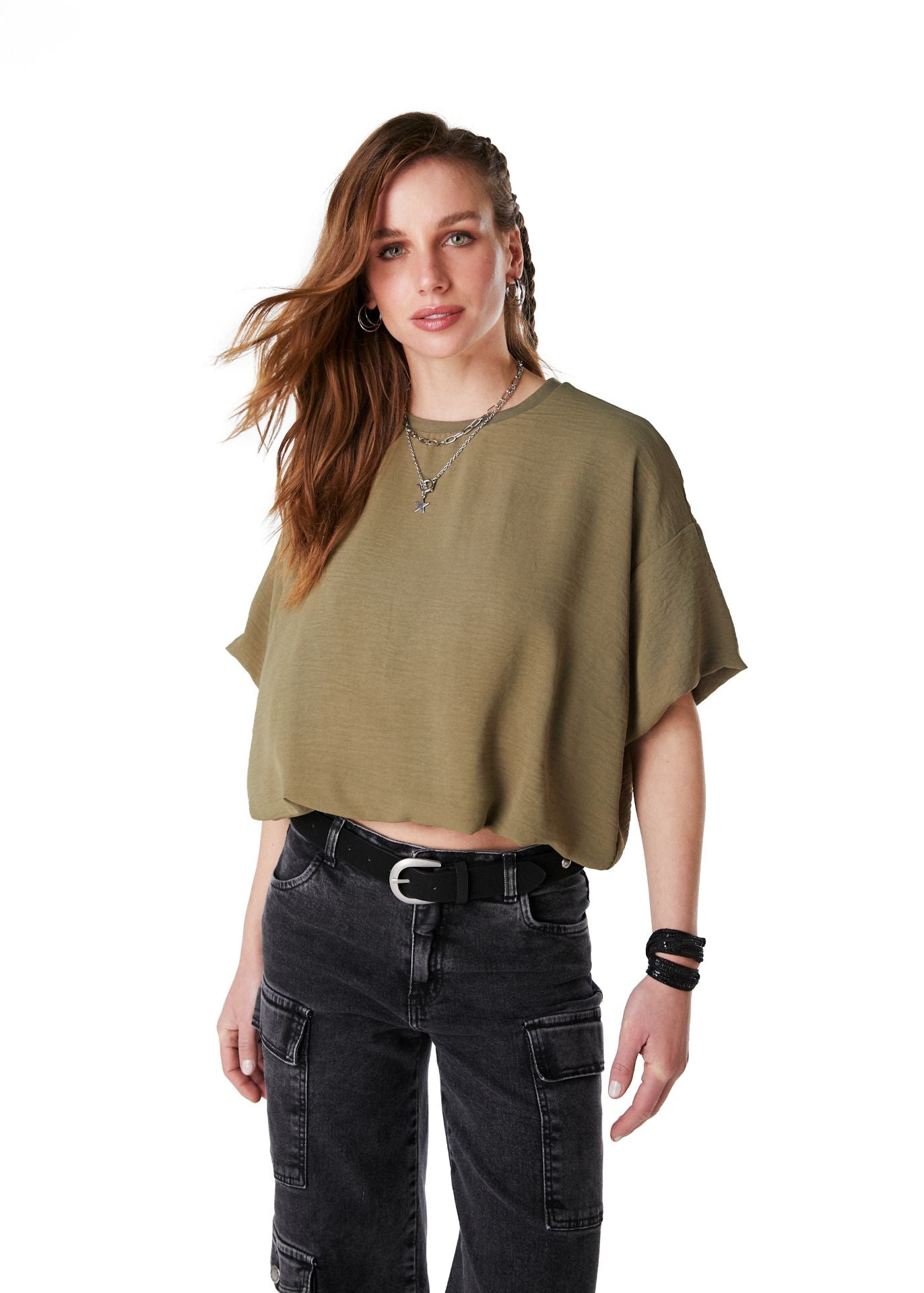Polera Ebbe Oversize Globo Verde Efesis