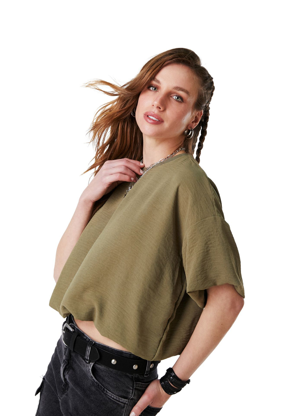 Polera Ebbe Oversize Globo Verde Efesis