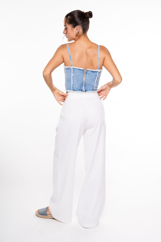 Corset Kigali Regular Cortes y Desflecado Azul Efesis