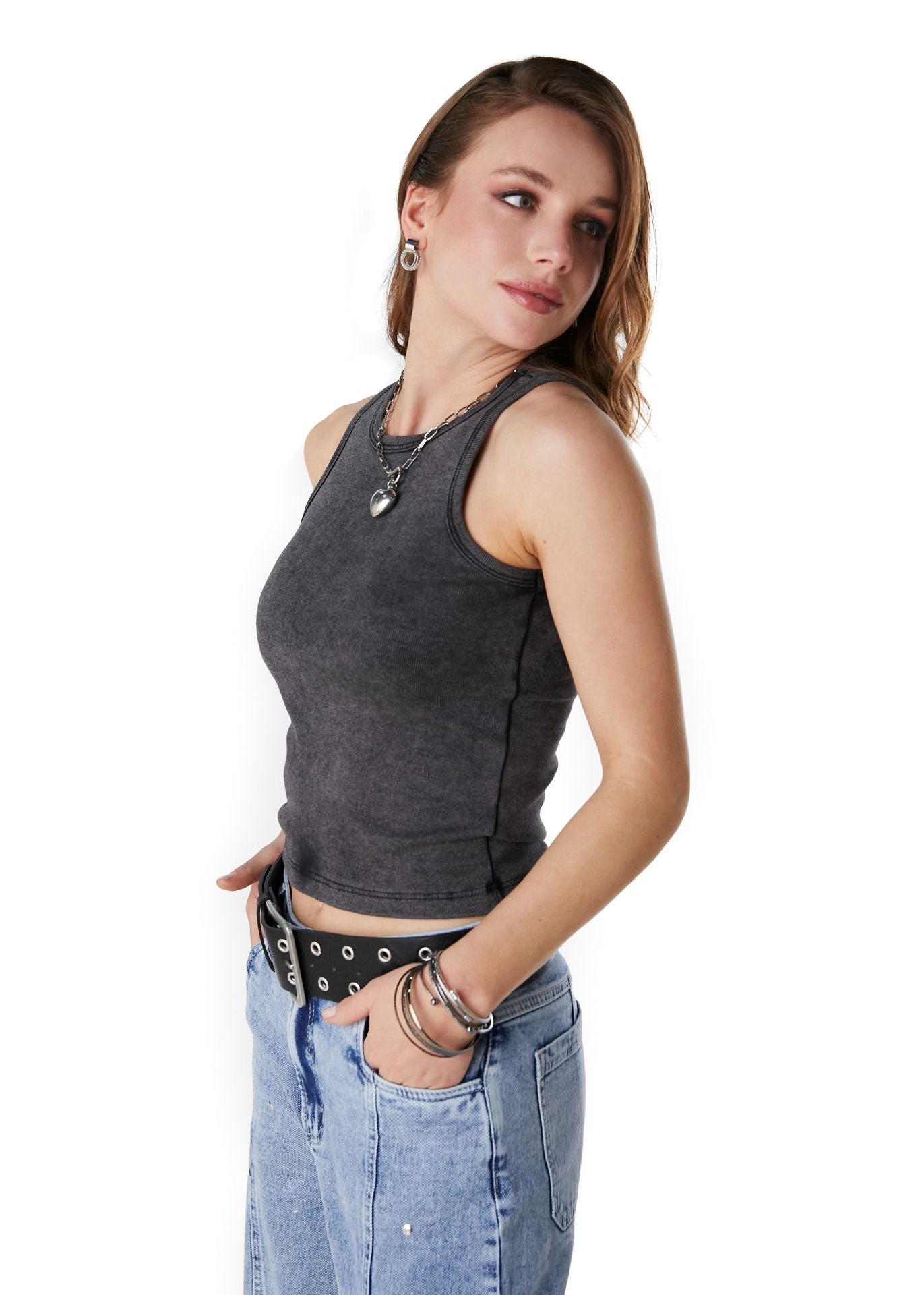 POLERA LAM TANK FIT GRAVILLADA GRAFITO EFESIS