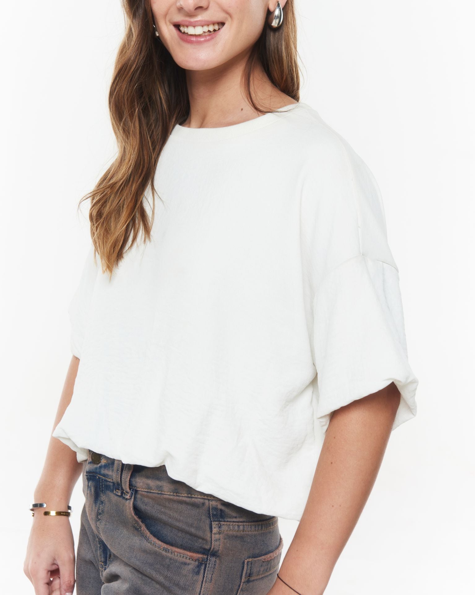 POLERA EBBE OVERSIZE GLOBO CRUDO EFESIS