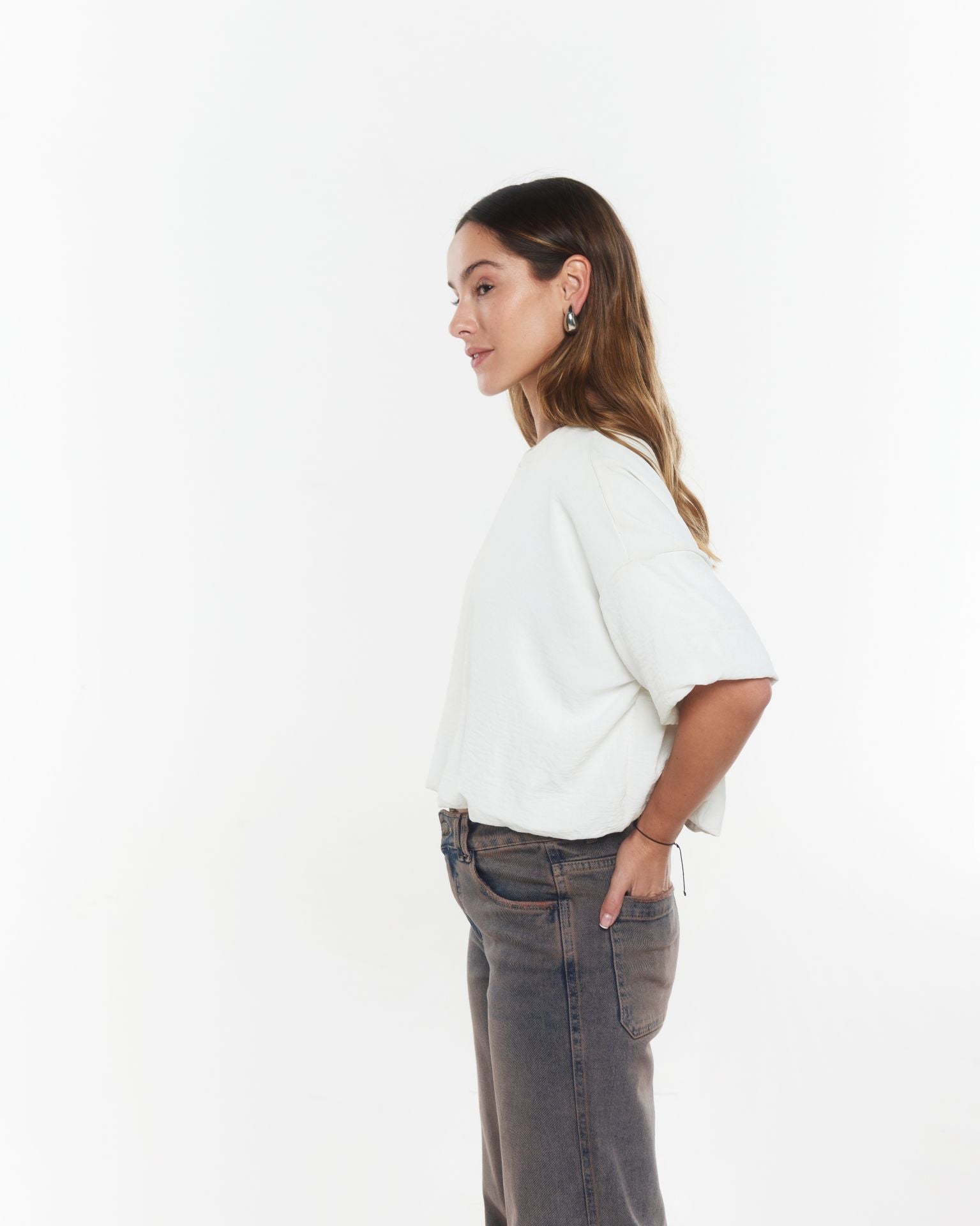 POLERA EBBE OVERSIZE GLOBO CRUDO EFESIS