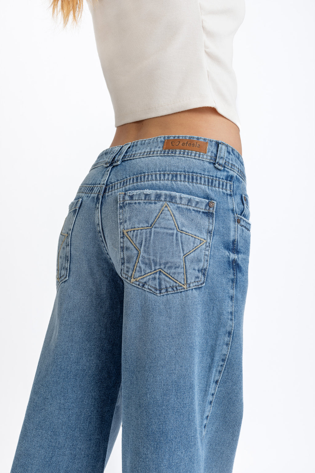 JEANS PUFF WIDE BOLSILLO C/ ESTRELLA AZUL EFESIS