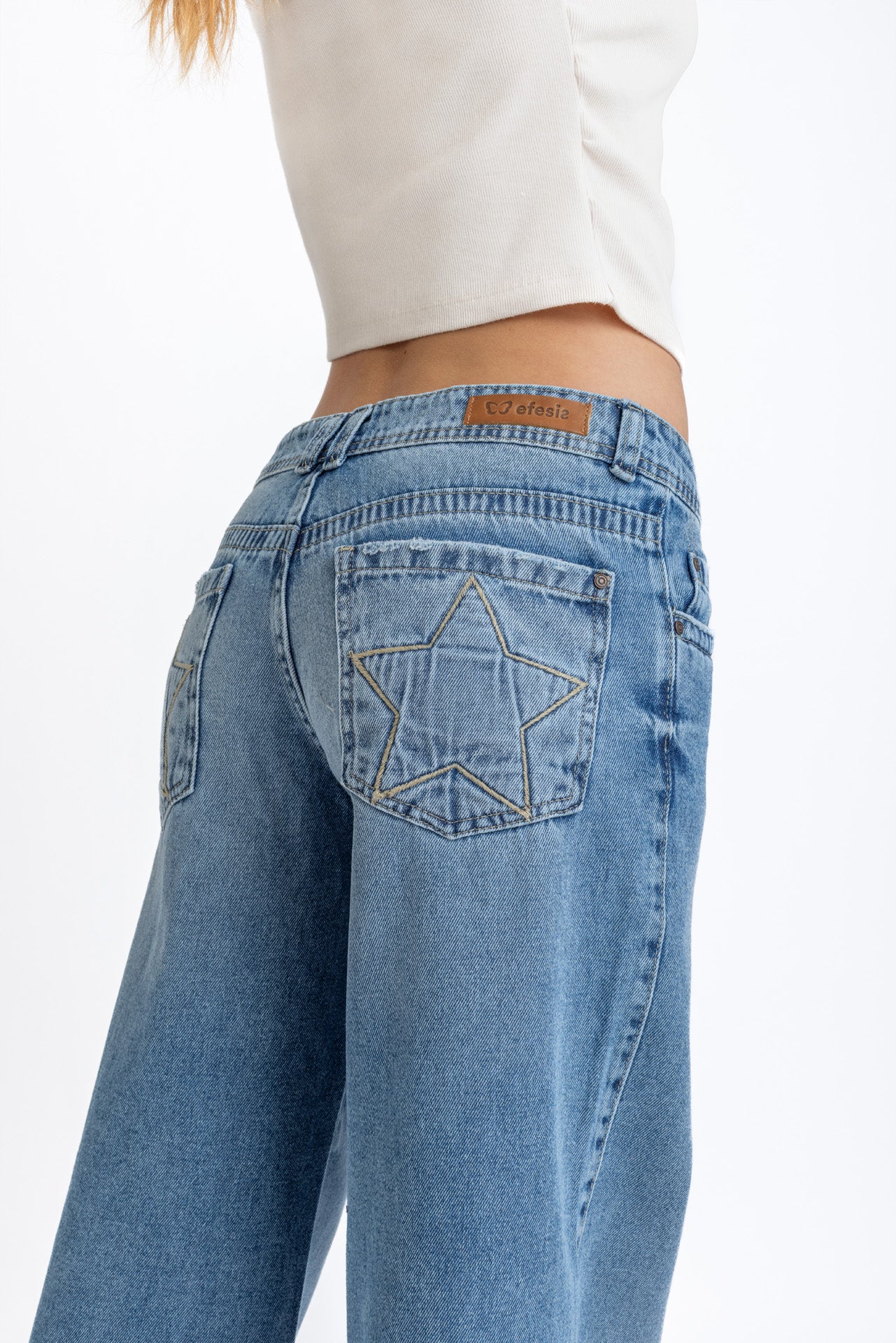 JEANS PUFF WIDE BOLSILLO C/ ESTRELLA AZUL EFESIS