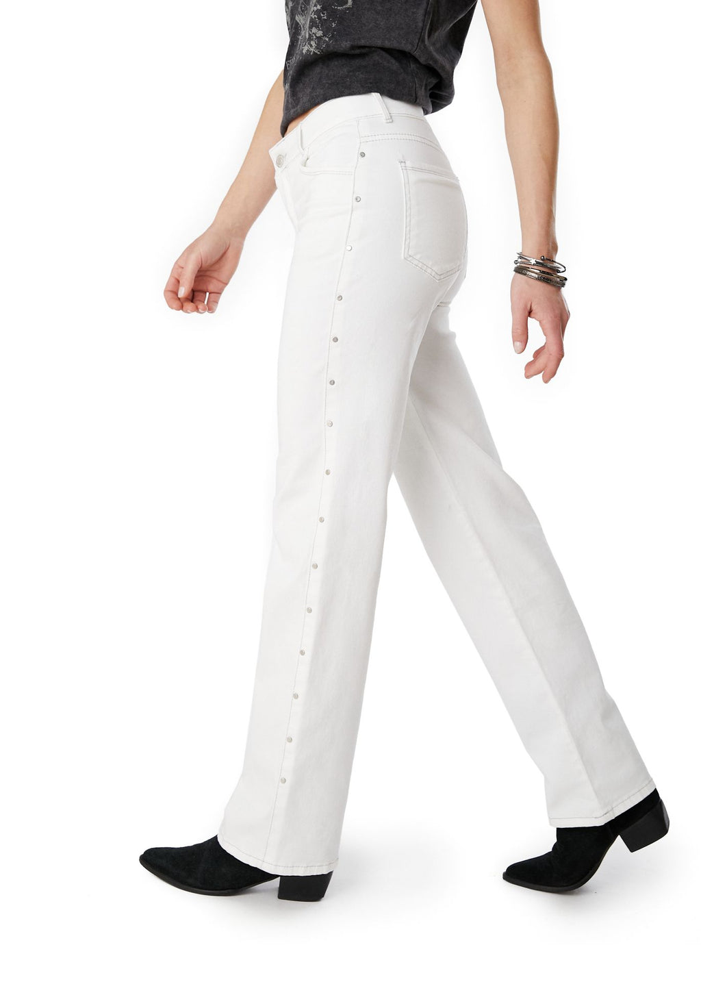 PANTALON RUBRUN RECTO TACHAS EN COSTADOS BLANCO EFESIS