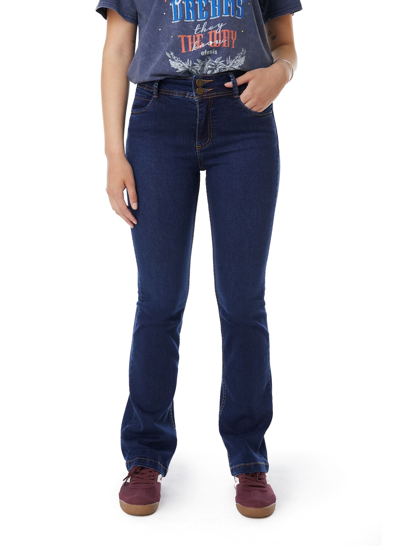 Jeans Isi Straight - Recto Azul Efesis