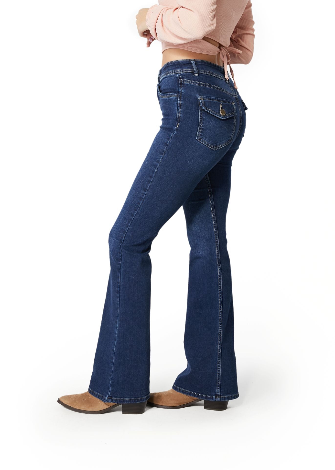 JEANS FEEL FLARE BOLSILLO C/ TAPETAS AZUL EFESIS