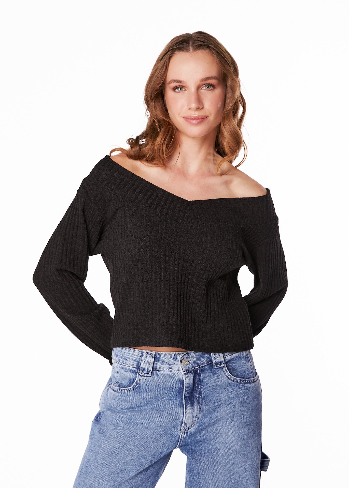 Sweater Jan Regular Manga Acampanada c/Enrollado Efesis