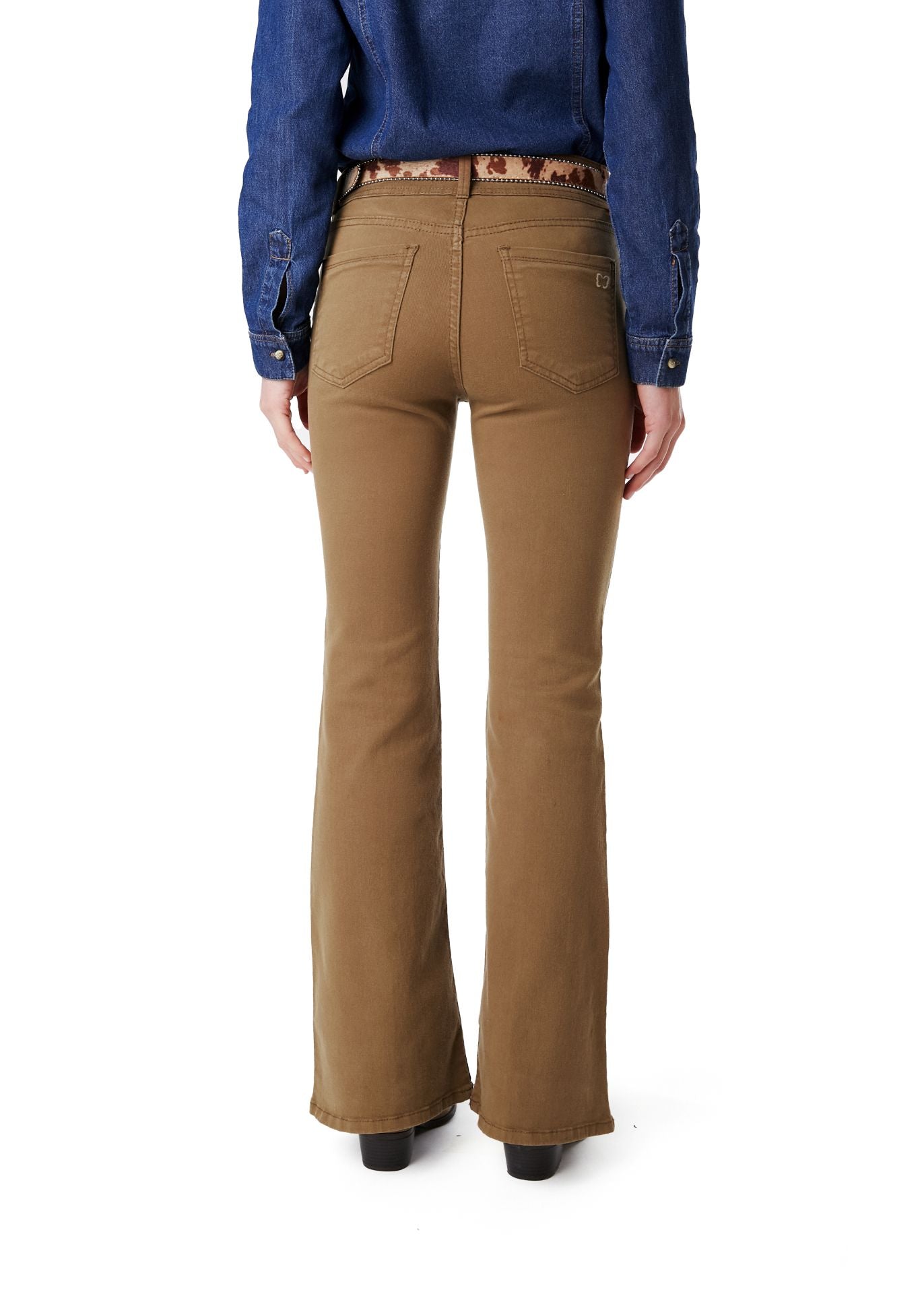 PANTALÓN CAPUCHINO FLARE ALFORZAS CAFÉ EFESIS