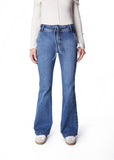 JEANS MACEIO FLARE PRETINA ANCHA C/ LAZO AZUL