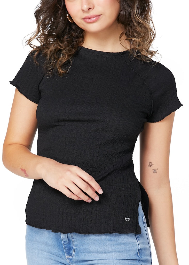 Polera Zelda Regular Rulet y Tajali Celeste y Negro Efesis