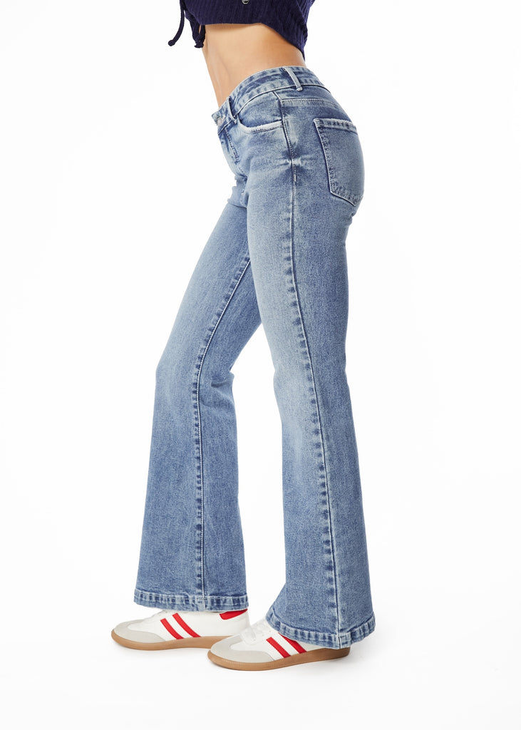 JEANS GORETI FLARE TIRO MEDIO AZUL