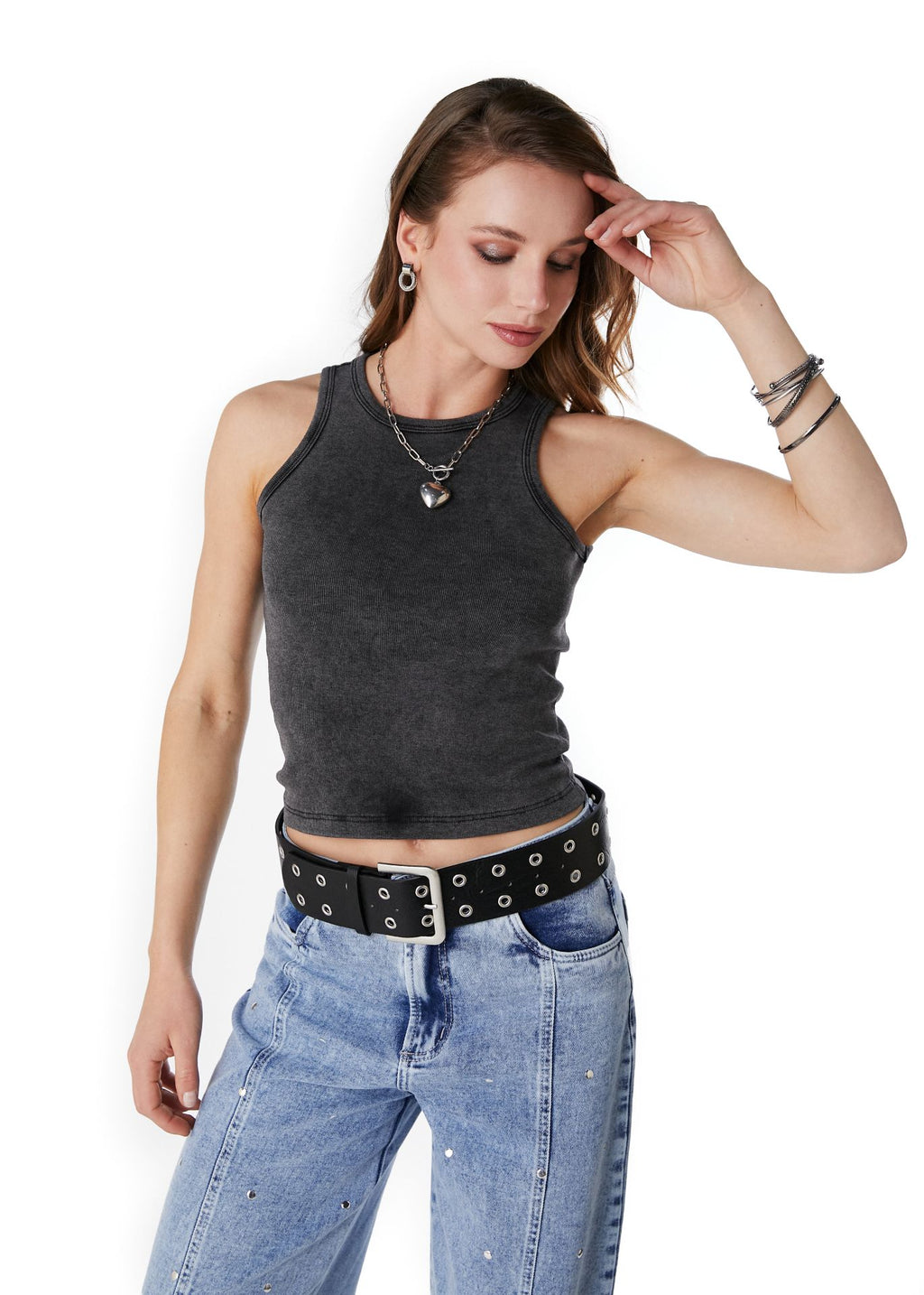 POLERA LAM TANK FIT GRAVILLADA GRAFITO EFESIS