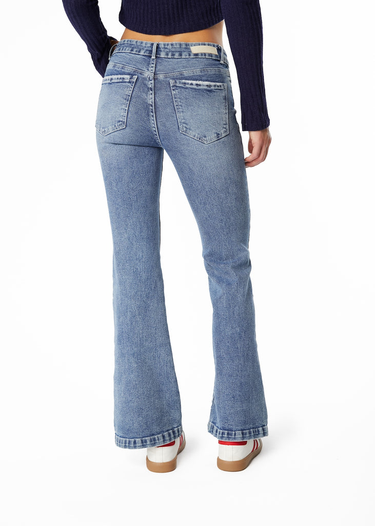 JEANS GORETI FLARE TIRO MEDIO AZUL