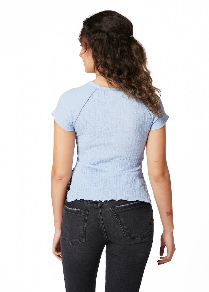 Polera Zelda Regular Rulet y Tajali Celeste y Negro Efesis