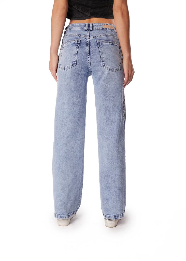 JEANS FRALY WIDE FRANJAS EN COSTADOS