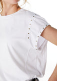 POLERA MERCIER OVERSIZE TACHAS Y ABERTURA ESPALDA BLANCO EFESIS