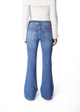 JEANS MACEIO FLARE PRETINA ANCHA C/ LAZO AZUL