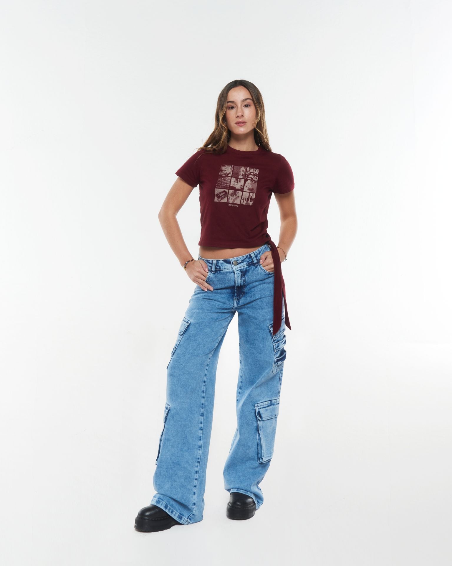 POLERA SHADA REGULAR AMARRA COSTADO BURDEO EFESIS