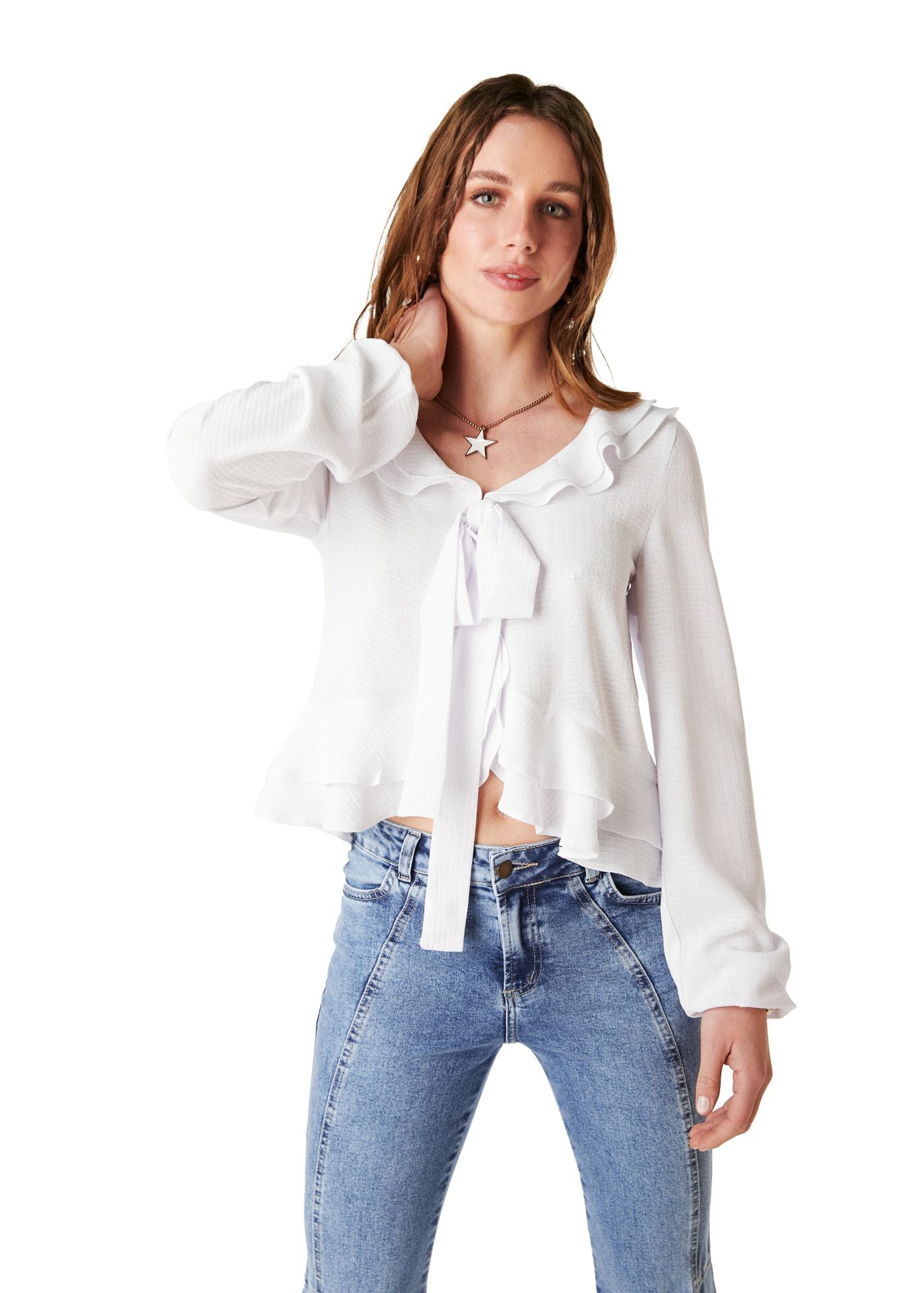 BLUSA SPEARS REGULAR TIPO BOLERO BLANCO EFESIS