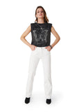 PANTALON RUBRUN RECTO TACHAS EN COSTADOS BLANCO EFESIS