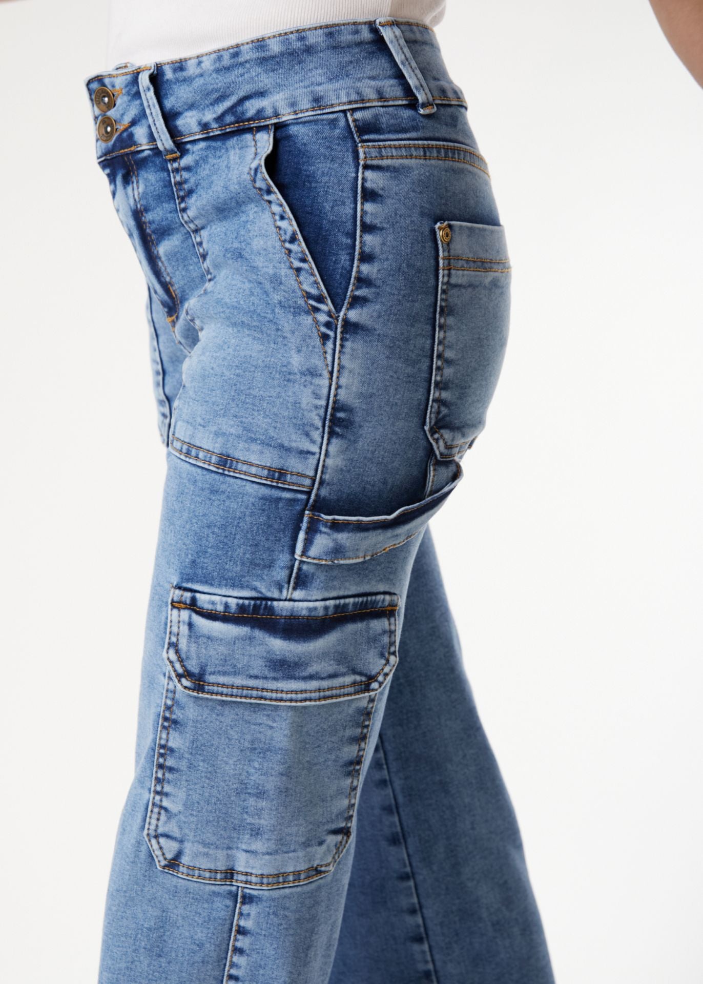 Jeans Naos Palazzo Cargo Azul Efesis