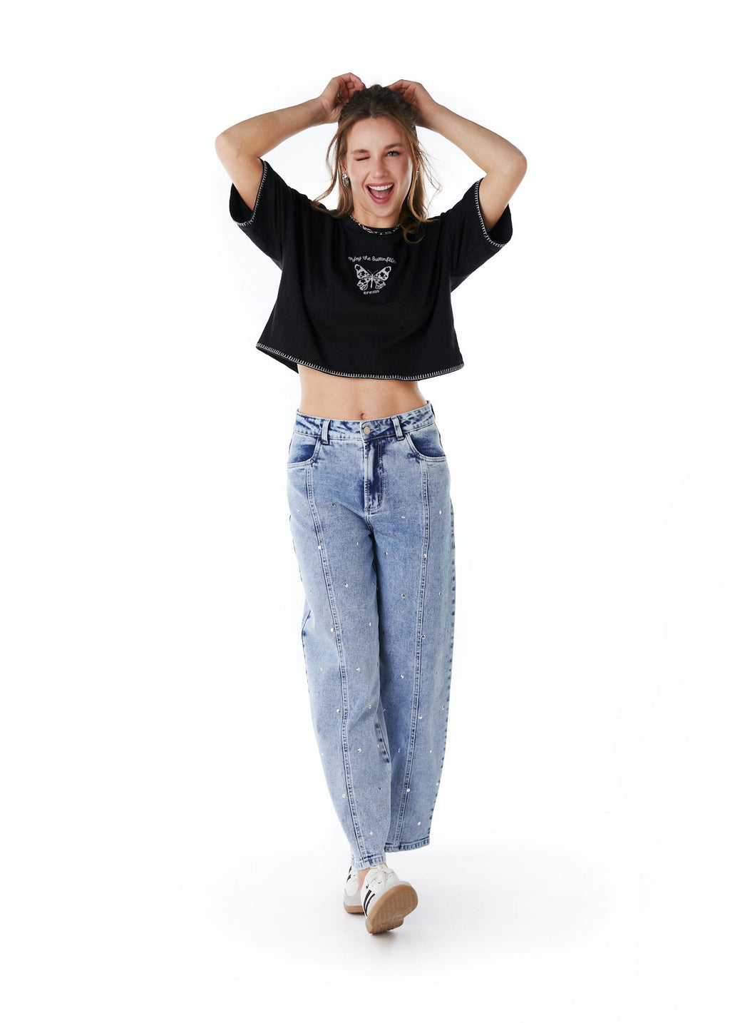 JEANS EINAR BALLOON STRASS AZUL LIGHT EFESIS