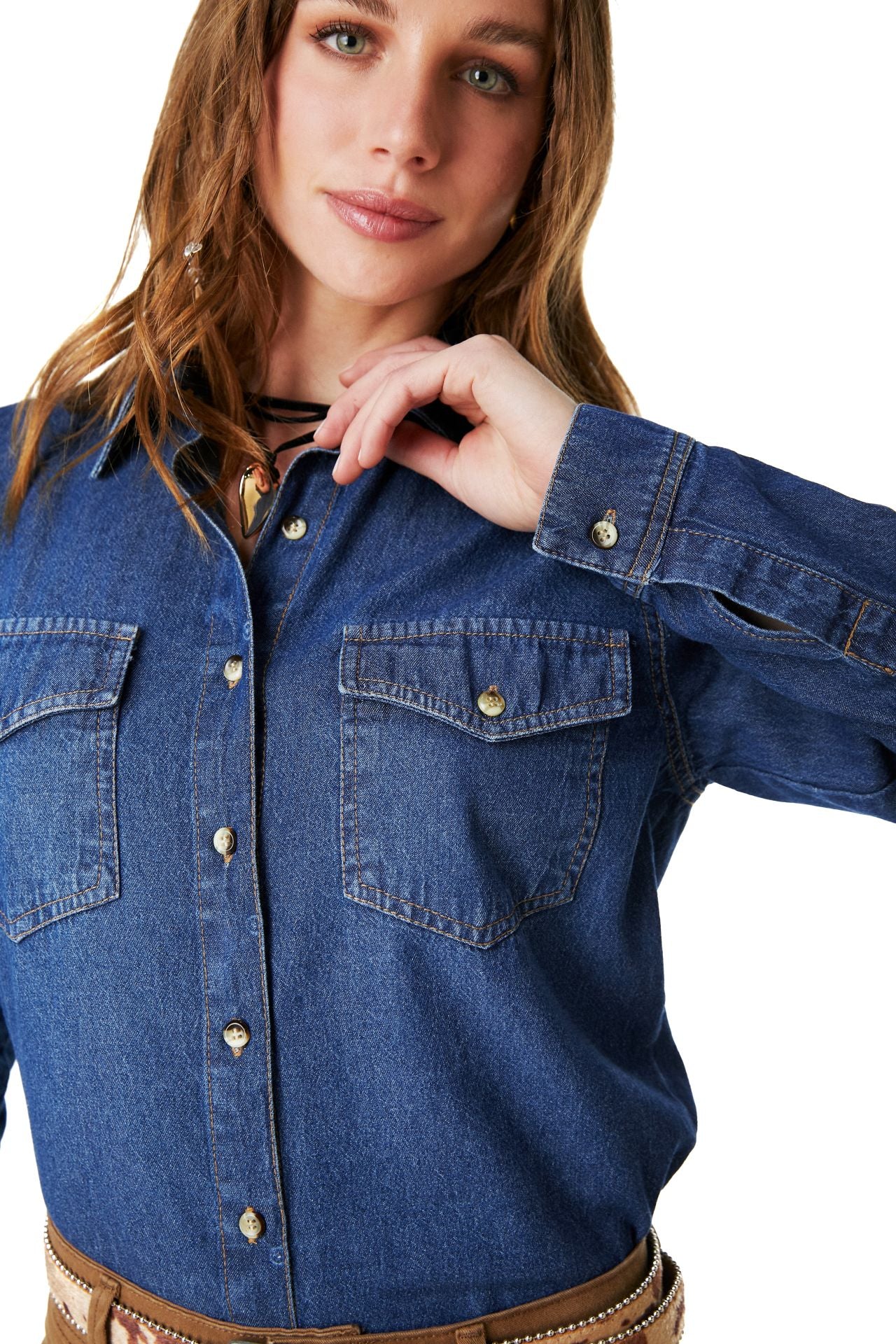 BLUSA BLUMI REGULAR DENIM AZUL EFESIS