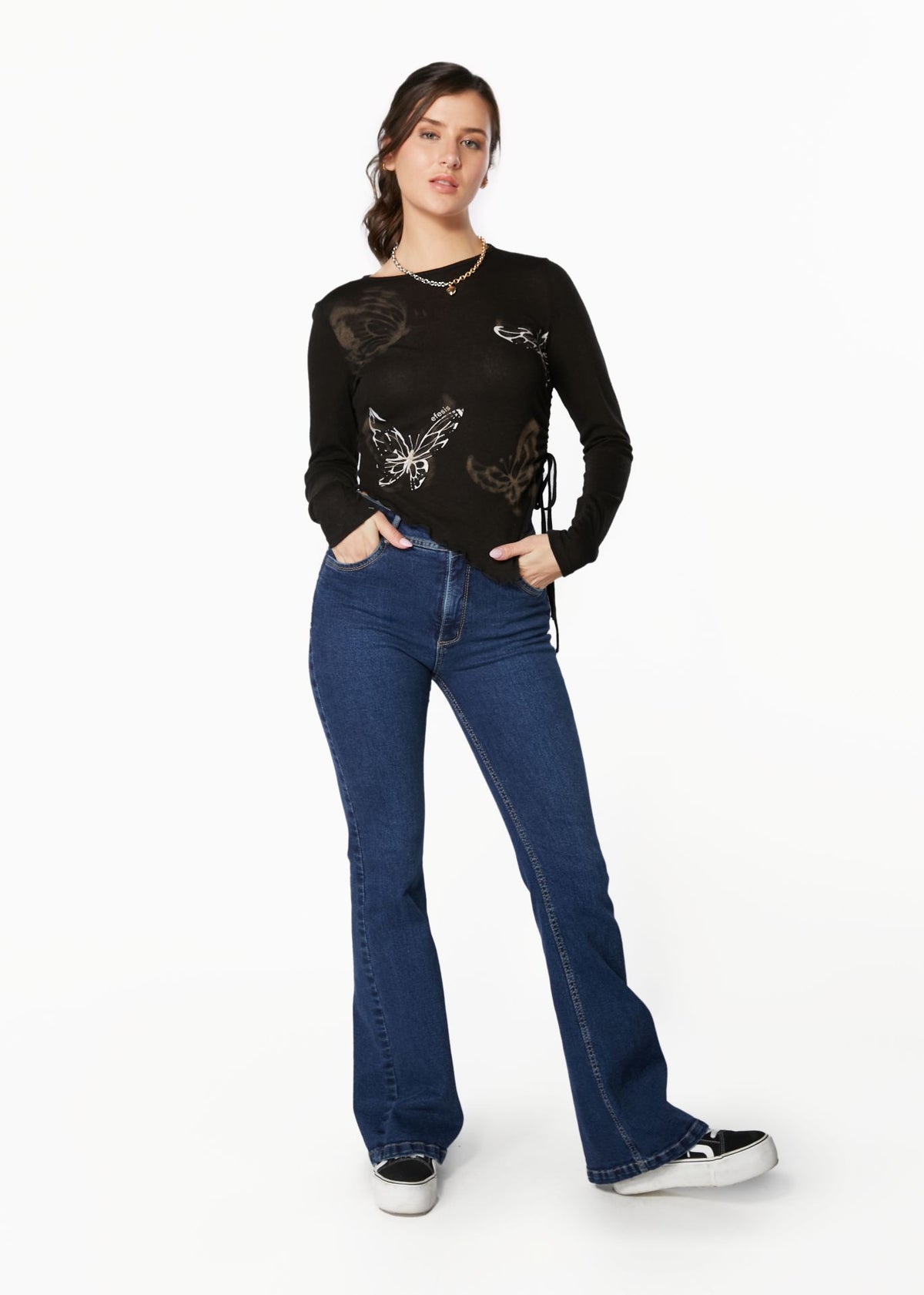 JEANS FEEL FLARE BOLSILLO C/ TAPETAS AZUL EFESIS