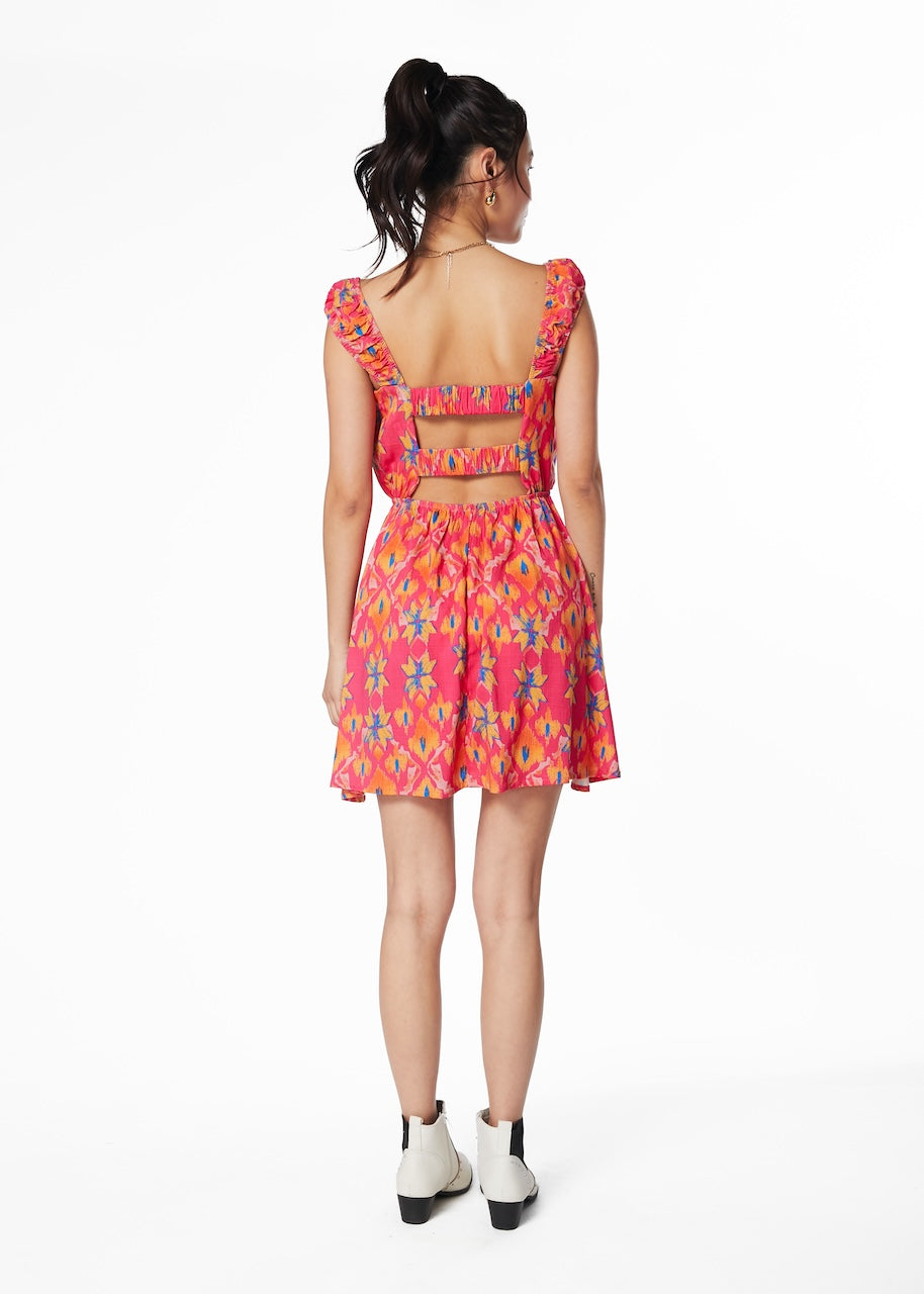 VESTIDO LUND ELASTICOS ESPALDA FUCSIA