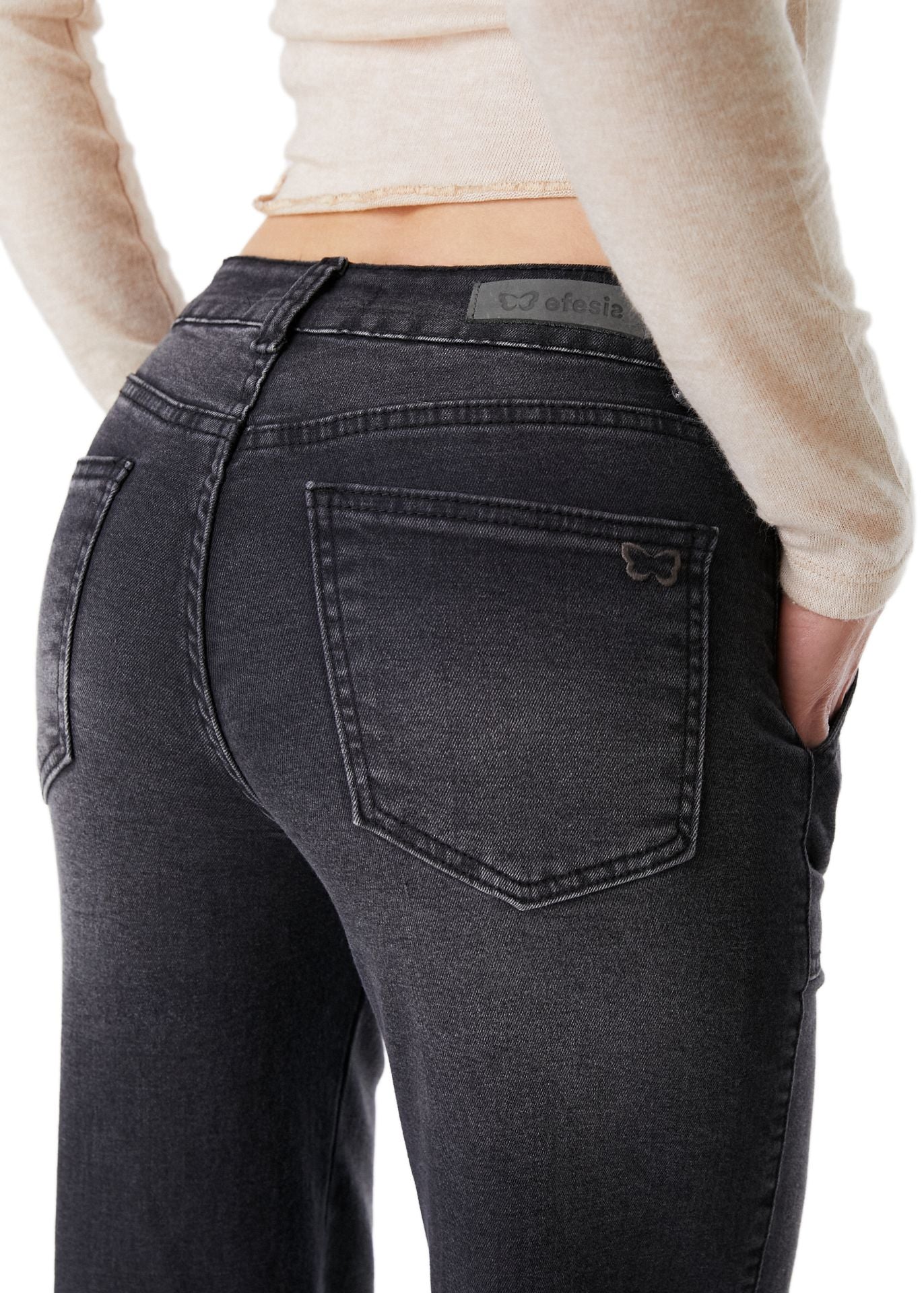 JEANS ZOE PALAZZO BOLSILLO PARCHE NEGRO EFESIS