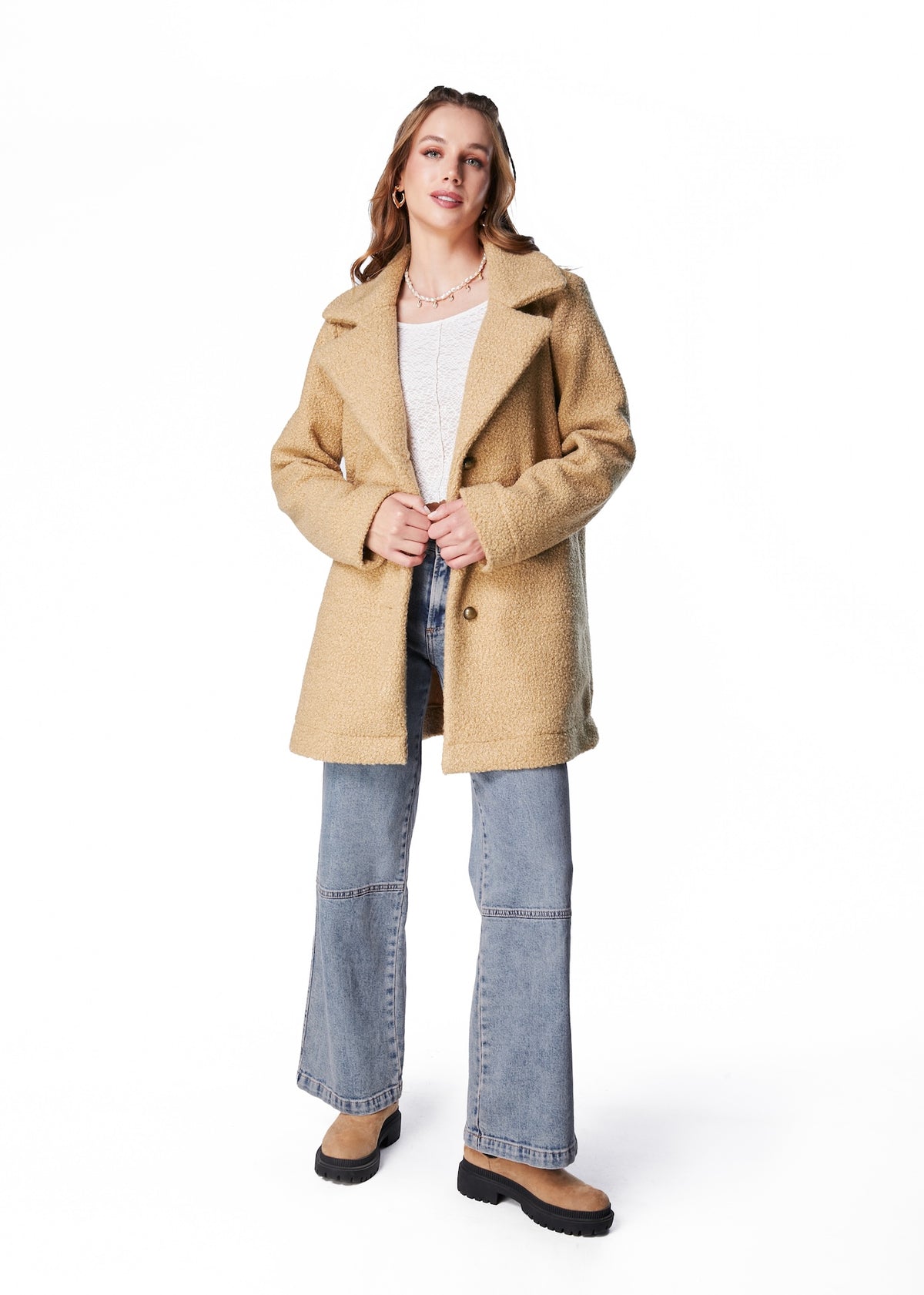ABRIGO MAGDA OVERSIZE CHIPORRO BEIGE