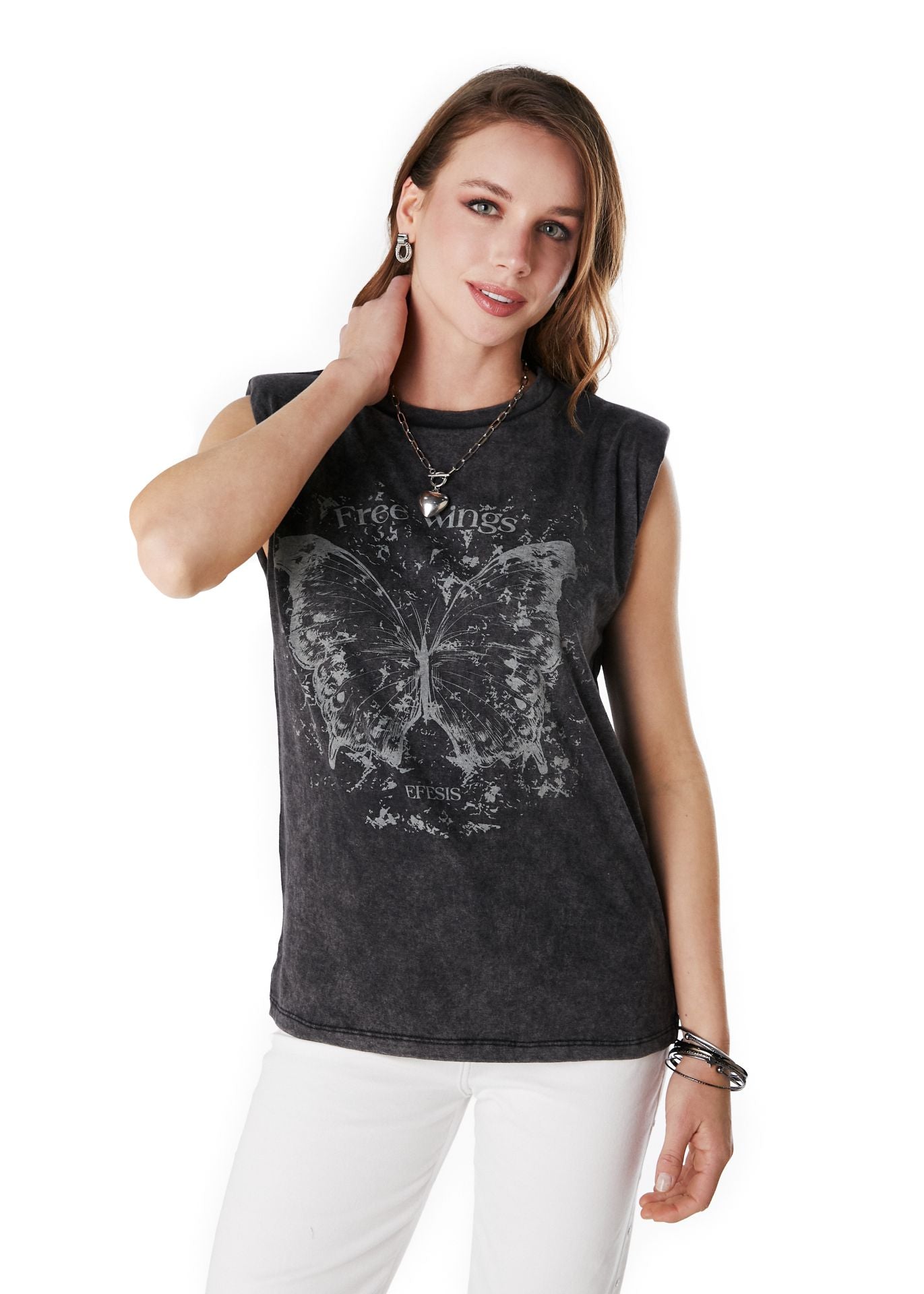 POLERA CONNOR OVERSIZE C/ HOMBRERAS GRAFITO EFESIS