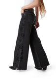 JEANS FLOWER PALAZZO C/ BORDADO NEGRO EFESIS