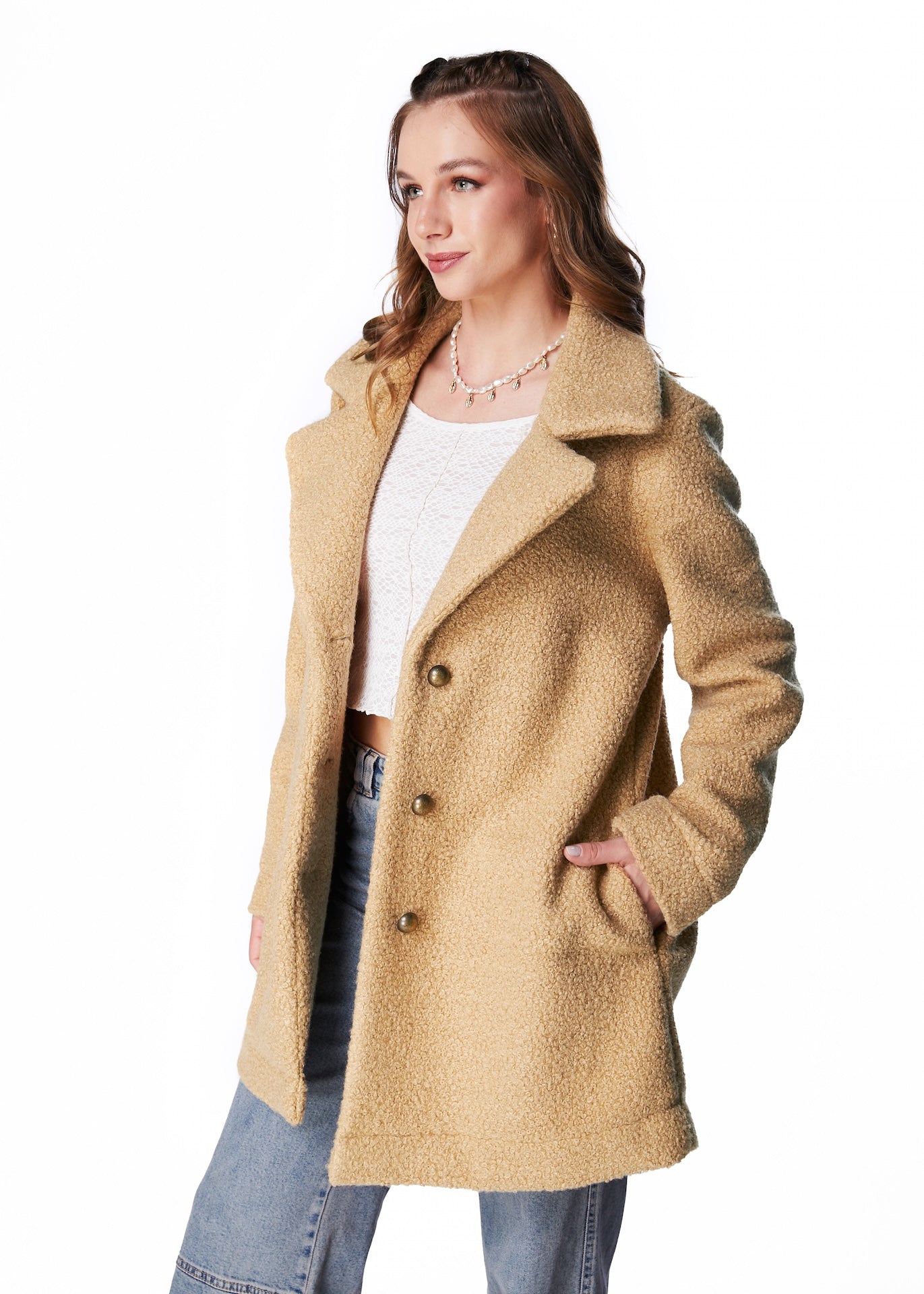 ABRIGO MAGDA OVERSIZE CHIPORRO BEIGE