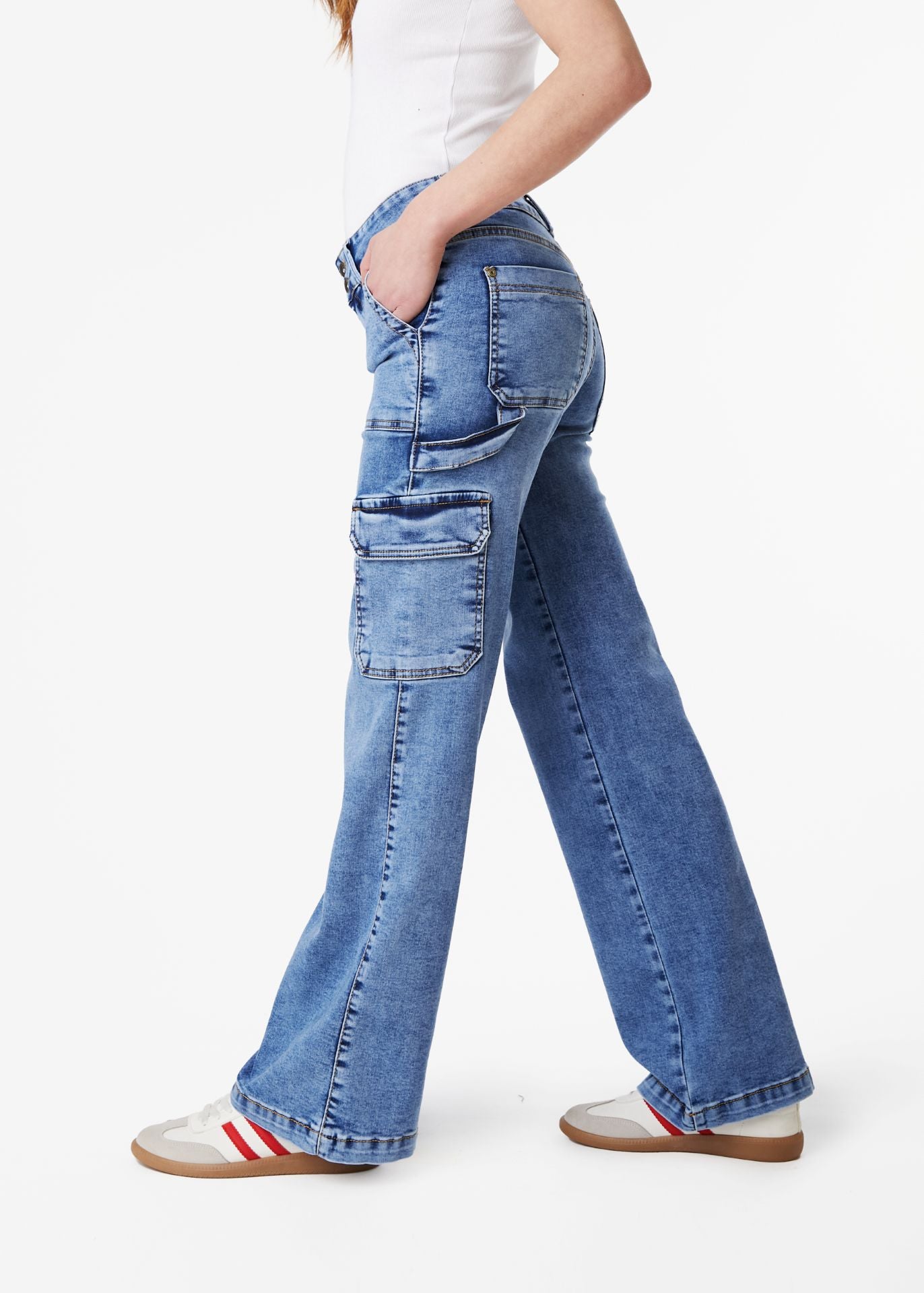 Jeans Naos Palazzo Cargo Azul Efesis