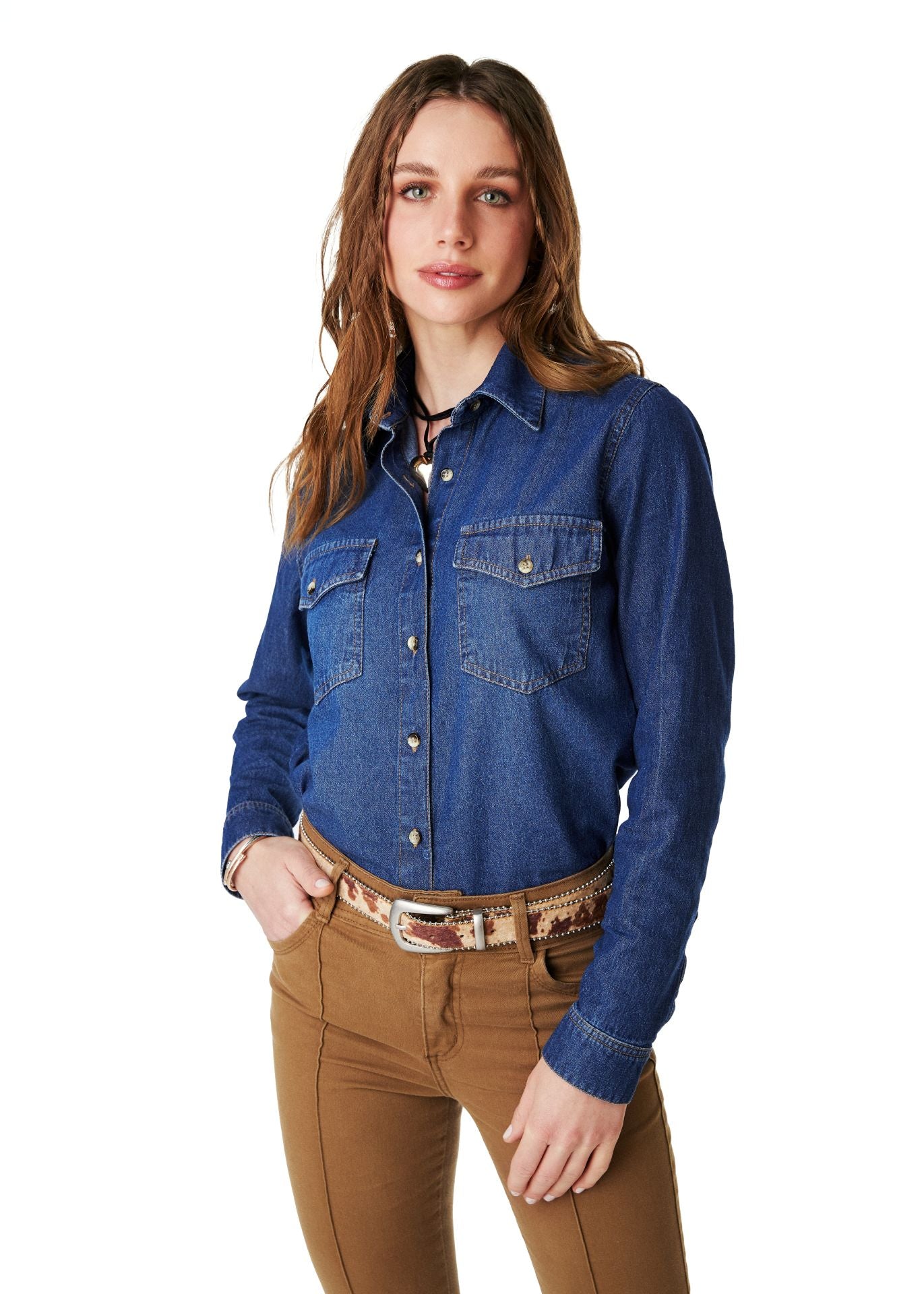 BLUSA BLUMI REGULAR DENIM AZUL EFESIS