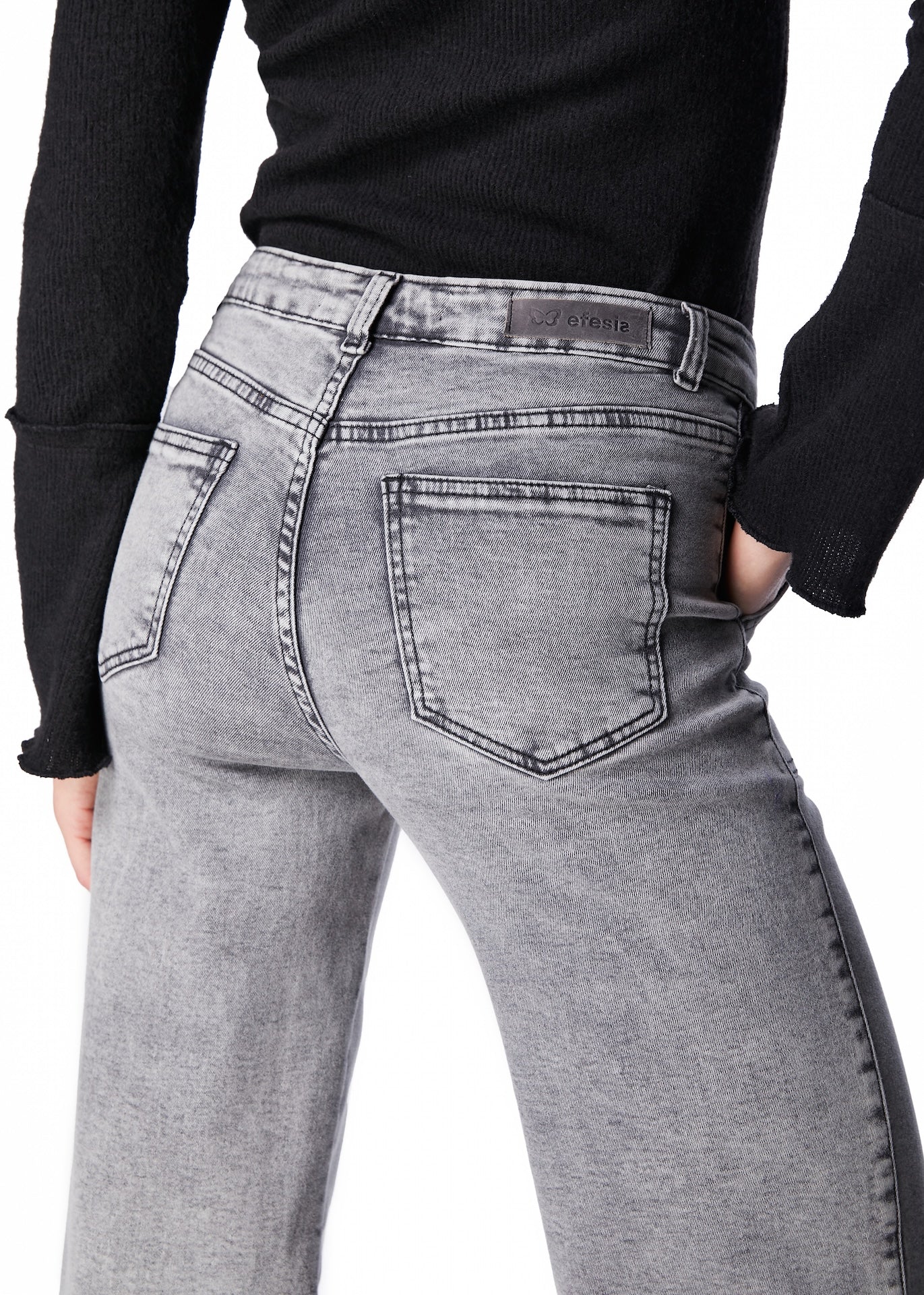 JEANS ZOE PALAZZO BOLSILLO PARCHE GRIS EFESIS