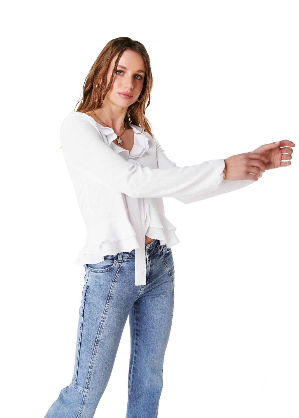 BLUSA SPEARS REGULAR TIPO BOLERO BLANCO EFESIS